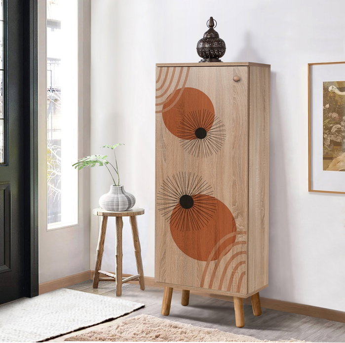 Hanah Home Zapatero Vegas S 933 Organizador con Estantes Múltiples Mueble para Calzado 50x135x38 cm Aglomerado Melamina Madera Maciza Color Sonomo